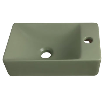 Felix 15 in. W x 8 in. D Modern Wall Mounted Rectangular Ceramic Mini Sink